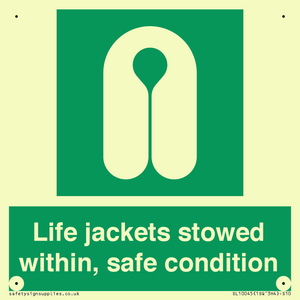 Life jackets stowed within